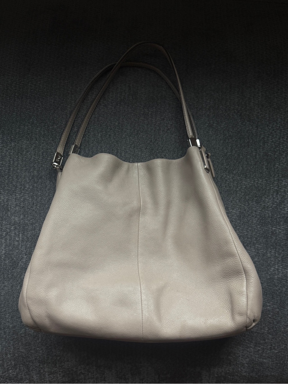 Coach Classic Leather Shoulder Bag in Taupe